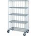 24 Deep x 60 Wide x 60 High 5 Tier 3 Sided Wire Shelf Truck with Rods