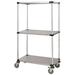 14 Deep x 36 Wide x 60 High 3 Tier Solid Galvanized Mobile Shelving Unit with 1200 lb Capacity