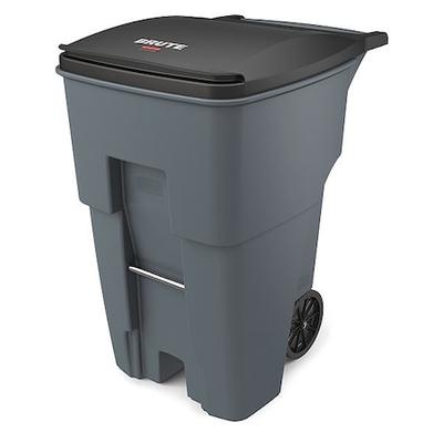 RUBBERMAID COMMERCIAL FG9W2200GRAY BRUTE 95 gal Rectangular Trash Can, Gray,