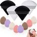 12 Pieces Mini Powder Puff Face Triangle Makeup Puff Finger Soft Makeup Puff Setting Sponge Mineral Powder for Mineral Powder Loose Powder Body Powder Cosmetic Foundation (Black White)