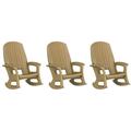 Semco Rockaway All-Weather Porch Rocking Chair for Patio Taupe (3 Pack)