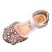 Girls Dance Shoes Fashion Spring Summer Princess Dress Performance Shoes Flat Bottom Light Pearl Sequin Round Toe Breathable Comfortable Baby Daily Footwear Casual First Walking