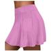 Dianli Skirts for Women Solid Mini Summer Skirt Fashion Loose Casual Pocket Tennis Skirt Pink XL