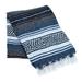 La Montana 10 Pack Mexican Blankets 74 x 50 Yoga Blankets Slate Blue/Charcoal/White