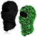 Viworld 2 Pack Distressed Balaclava Ski Mask Full Face Knitted Balaclava Windproof Cool Ski Mask for Cold Weather Black Black Green