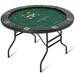 RayChee Round Poker Table Foldable 8 Players Casino Leisure Card Game Table w/Stainless Steel Cup Holders & Padded Rails Folding Texas Holdem Table for Blackjack Board Game (Black 48 Inch)