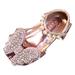 Children Dance Shoes Fashion Spring Summer Girls Dress Performance Princess Shoes Rhinestone Sequins Bowknot Ankle Buckle Baby Daily Footwear Casual First Walking