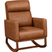 Yaheetech Faux Leather Upholstered Rocking Chair Brown