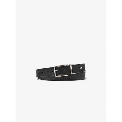 Michael Kors Reversible Logo and Leather Belt Black One Size