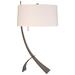 Stasis 28.3" High Bronze Table Lamp With Flax Shade