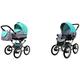 BabyLux Margaret Exclusive 2 in 1 Baby Travel System Pram Stroller Adjustable Detachable Rain Cover Footmuff Newborn to Baby Bearing Wheels Mint