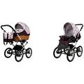 BabyLux ALU 2in1 Stroller for Toddlers – Pushchairs & Prams – Baby Stroller Pushchair for Newborn and Toddler – Baby Newborn Pram – 59x105x125cm – Max 15kg – Maroon Flowers Silver Frame