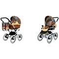 BabyLux ALU 2in1 Stroller for Toddlers – Pushchairs & Prams – Baby Stroller Pushchair for Newborn and Toddler – Baby Newborn Pram – 59x105x125cm – Max 15kg – Jungle Flowers White Frame