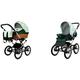 BabyLux ALU 2in1 Stroller for Toddlers – Pushchairs & Prams – Baby Stroller Pushchair for Newborn and Toddler – Baby Newborn Pram – 59x105x125cm – Max 15kg – Green Daisy Silver Frame