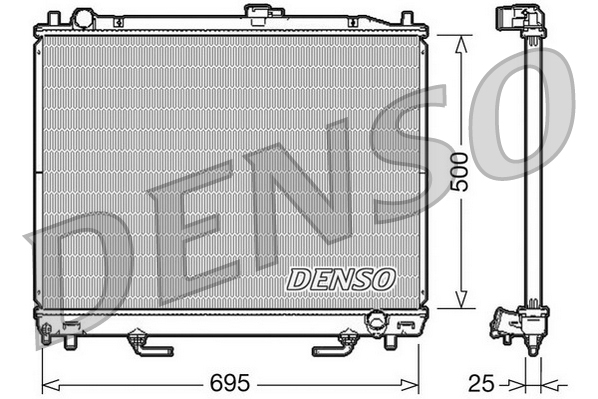 DENSO Kühler, Motorkühlung DRM45007 Universal für MITSUBISHI MR993037 Image