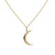 Moon Necklace Dainty Moon Necklaces for Women Sterling Silver Necklace (gold)