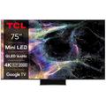 TCL 75C845K 75'' 4K Ultra HD Mini LED QLED C84K HDR Android Smart TV (Google Assistant, Freeview Play, Dolby Atmos, 144Hz Motion Clarity Pro, 2.1 Onkyo Sound System) (75'')