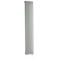 Milano Windsor - 1000W Traditional White Cast Iron Style Vertical Double Column Electric Radiator with Touchscreen Wi-Fi Thermostat and Chrome Cable Cover - 1500mm x 290mm