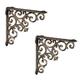 Relaxdays 2X XL Shelf Brackets, Cast Iron, Rack Support, Vintage Motif, HWD: 26 x 5 x 26 cm, Angle for Shelves, Bronze