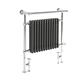 Milano Elizabeth - Traditional Floorstanding Chrome and Anthracite Dual Fuel Electric Heated Towel Rail Radiator with Overhanging Rail, Cable Cover and Angled Valves - 930mm x 790mm