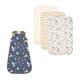 Tutti Bambini Bedside Crib Bundle | 2-Pack Sheets, 0-6 Sleeping Bag, Crib Waterproof Mattress Protector | Our Planet