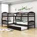 Greth Twin over Twin L-Shaped Wood Bunk Bed w/ Twin Size Trundle by Harriet Bee | 62 H x 43 W x 80 D in | Wayfair C088203FA22A4E54A3C9D76E0DA15D52