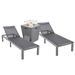 Orren Ellis Khamir Outdoor Metal Chaise Lounge w/ Table Metal in Black | 32.44 H x 21.65 W x 21.65 D in | Wayfair EB73363354094D8093B52B5D2E2B8C1C
