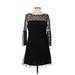 BB Dakota Casual Dress - Party: Black Print Dresses - Women's Size 6