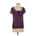 Banana Republic Heritage Collection Short Sleeve Blouse: Purple Tops - Women's Size X-Small