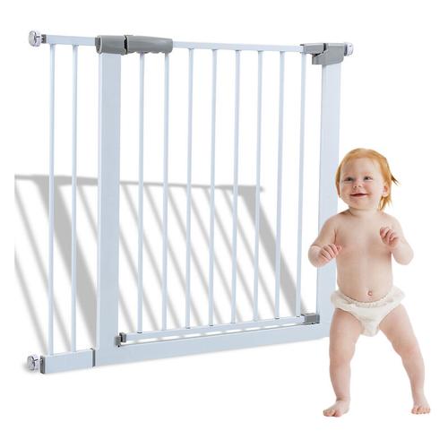 Türschutzgitter Treppenschutzgitter für Baby Kinder Sicherheitstür 89-96 cm breit weiss – weiss