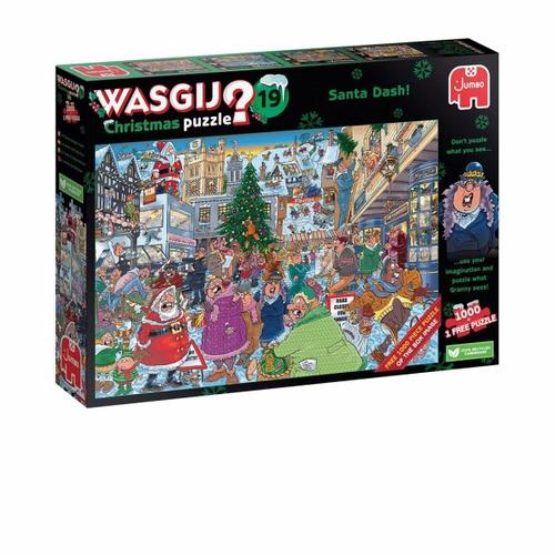 Jumbo 1110100021 - Wasgij Christmas 19, Santa Dash, Comic-Puzzle, 1000 Teile (+1 free Puzzle) - Jumbo Spiele