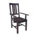 Ben 25 Inch Armchair, Set of 2, Slatted Back, Rustic Brown Mahogany Wood