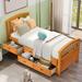 Modern Twin Size Solid Wood Platform Storage Bed with 6 Drawers and Slats