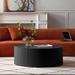 35.43" Modern Round Coffee Table with Eye-Catching Relief Design and Sleek and Polished Surface for Living Room, Office