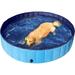 UlaREYoy Blue Foldable Hard Plastic Dog Pet Bath Swimming Pool Collapsible Dog Pet Pool Bathing Tub Pool for Pets Dogs & Cats w/Pet Brush&Repair Patches-63 x 11.8 inch XXL