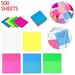 DEELLEEO 500 Pcs Transparent Sticky Notes Pad Waterproof self-Adhesive Waterproof Translucent Color Memo Pad for Readingã€�Studyingã€� Homeã€�Officeã€�Schoolï¼ŒSticks Securely 3 x 3 inch