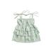 IZhansean 4 Colors Summer Baby Girls Cute Dress Flowers Printed Off Shoulder Sleeveless A-Line Mini Dress Green 6-12 Months