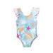 IZhansean Toddler Baby Girls One Piece Swimsuit Bathing Suit Shells Ruffle Bikini Swimwear Beachwear Swimsuit Suit Blue 2-3 Years