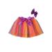 IZhansean Toddler Baby Girls Skirts Ruffled Elastic High-Waist Tulle Tutu Skirt Pearl Sequin Bow Princess Party Casual Outfit Orange Purple 2-3 Years