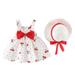 Sleeveless Princess Dresses Hat Baby Girls Outfits Dot Kids Toddler Bow Girls Outfits&Set Cute Set Girl