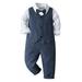 LAPAKIDS Toddler Boy Formal Outfits 3PCS Kids Boy Gentleman Suit Bow Tie Shirt + Vest + Pants Clothes Sets 5-6T