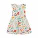 Loopsun Toddler Girl Dress Crew Neck Sleeveless Bunny Candy Printing Mini Dress White