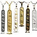 FAMA.store Personalized Cartouche Necklace Pendant 14K,18K Gold and Silver 1-Sided Translate into ancient egyptian Hieroglyphs Handmade in Egypt (1.75 inch (4:5 letters), 18K Gold)