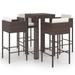 vidaXL Patio Bar Set Outdoor Bistro Set Bar Stool Bistro Table Poly Rattan