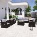 Oaks Aura Outdoor 6 Piece Rattan Sectional Seating Group Patio Furniture Sets with Cushions