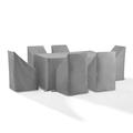 Crosley Furniture 7PC Vinyl Outdoor Dining Furniture Cover Set in Gray