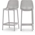 Meridian Furniture Mykonos Grey Outdoor Patio Stool (Set of 4)