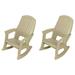 Semco Plastics Rockaway Heavy-Duty Outdoor Rocking Chair Tan (2 Pack)