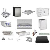 Package of Summerset Sizzler Pro 32 Built-in Grill | Double Side Burner | 2-Drawers & Access Door Combo | Gas Tank Storage | Sink & Hot/Cold Faucet | Refrigerator (Liquid Propane Package-2)