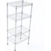 QXDRAGON 4-Shelf Adjustable Heavy Duty Storage Shelving Unit (243 lbs Loading Capacity) Steel Organizer Wire Rack Silver (14L x 10W x 32H)